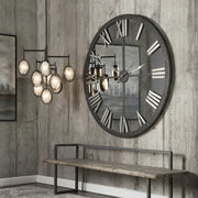 Uttermost Amelie Metal and Mirrored Oversized Modern Wall Clock