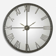 Uttermost Amelie Metal and Mirrored Oversized Modern Wall Clock