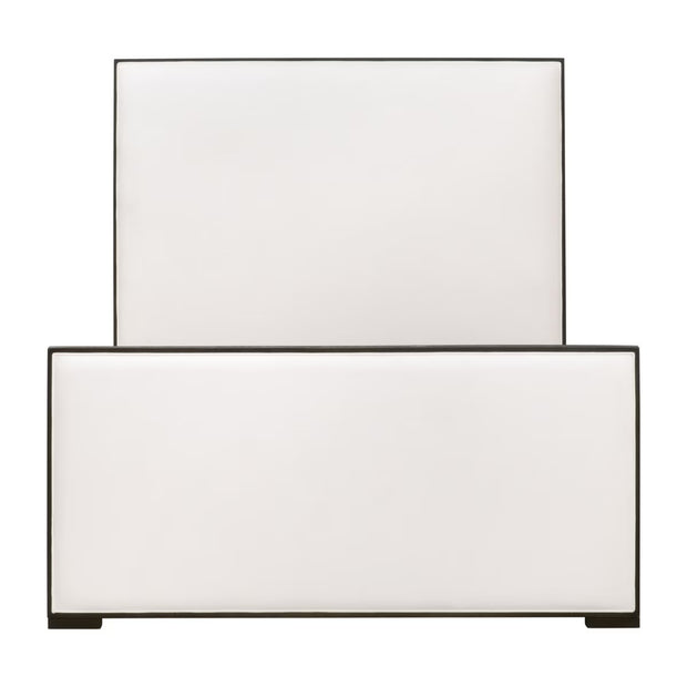 Essentials For Living Tailor Standard King Bed ~ LiveSmart Peyton-Pearl Performance Fabric Matte Brown Oak
