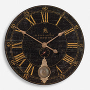 Uttermost Bond Street Aged Black 30” Wall Clock