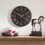 Uttermost Bond Street Aged Black 18” Wall Clock