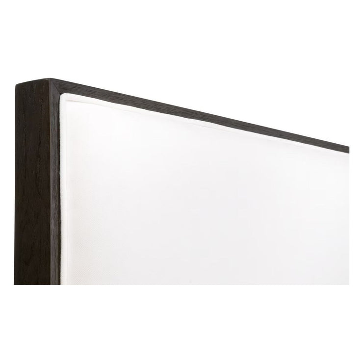 Essentials For Living Tailor Cal King Bed ~ LiveSmart Peyton -Pearl Performance Fabric With Matte Brown Oak