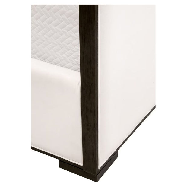 Essentials For Living Tailor Cal King Bed ~ LiveSmart Peyton -Pearl Performance Fabric With Matte Brown Oak