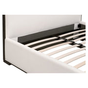 Essentials For Living Tailor Cal King Bed ~ LiveSmart Peyton -Pearl Performance Fabric With Matte Brown Oak