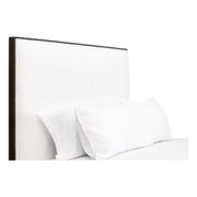 Essentials For Living Tailor Cal King Bed ~ LiveSmart Peyton -Pearl Performance Fabric With Matte Brown Oak