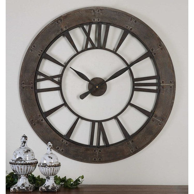 Uttermost Ronan Rustic Bronze Wall Clock