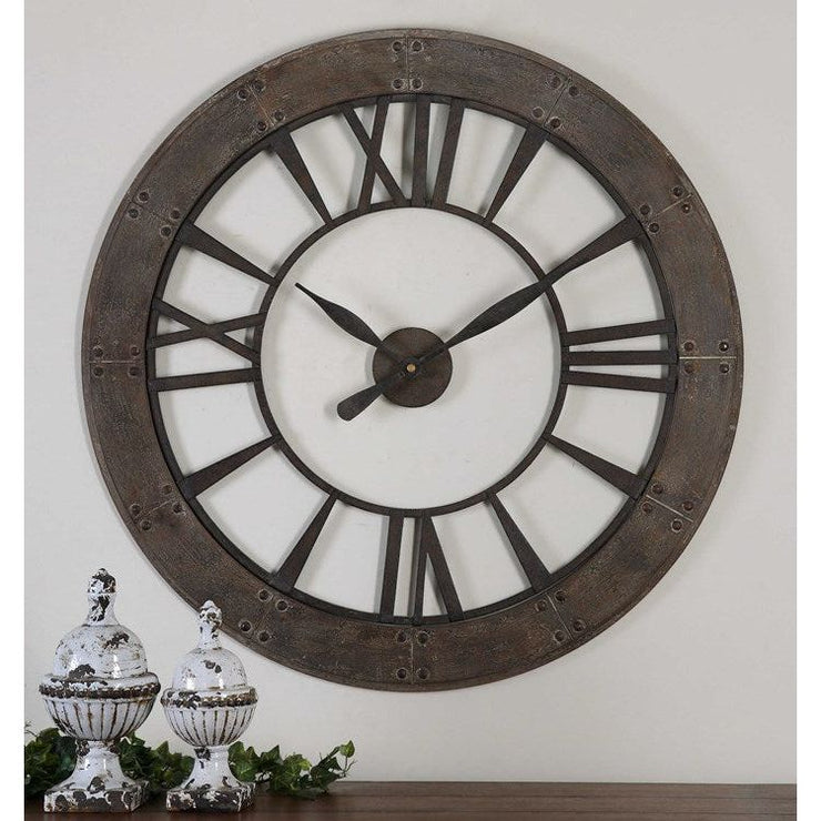 Uttermost Ronan Rustic Bronze Wall Clock