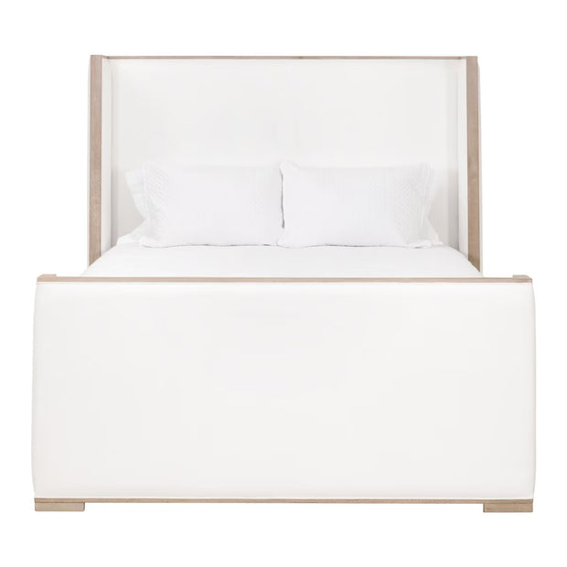 Essentials For Living Tailor Shelter Standard King Bed ~ LiveSmart Peyton-Pearl Performance Fabric Natural Gray Oak
