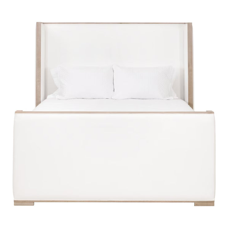 Essentials For Living Tailor Shelter Standard King Bed ~ LiveSmart Peyton-Pearl Performance Fabric Natural Gray Oak
