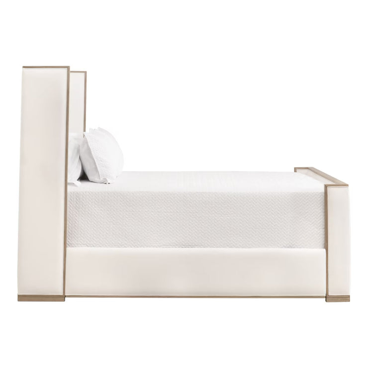 Essentials For Living Tailor Shelter Standard King Bed ~ LiveSmart Peyton-Pearl Performance Fabric Natural Gray Oak
