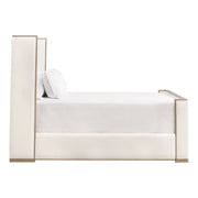 Essentials For Living Tailor Shelter Cal King Bed ~ LiveSmart Peyton-Pearl Performance Fabric Natural Gray Oak
