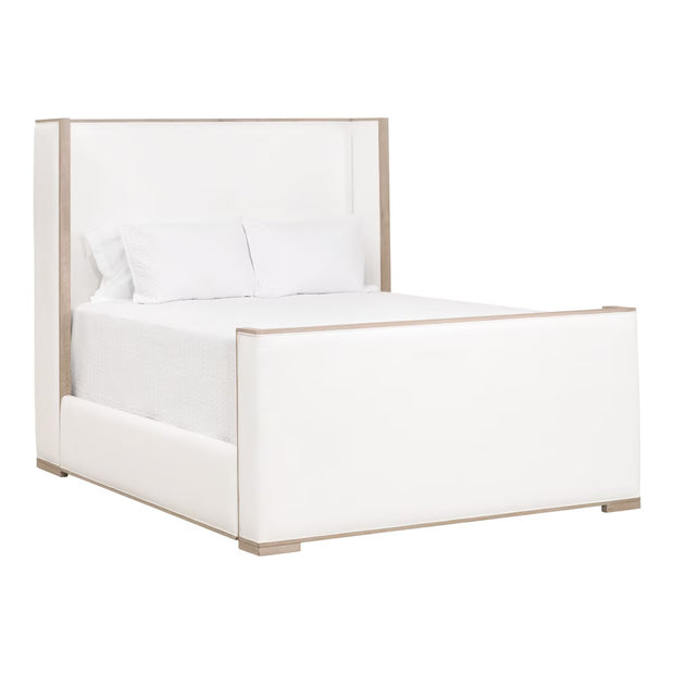 Essentials For Living Tailor Shelter Cal King Bed ~ LiveSmart Peyton-Pearl Performance Fabric Natural Gray Oak