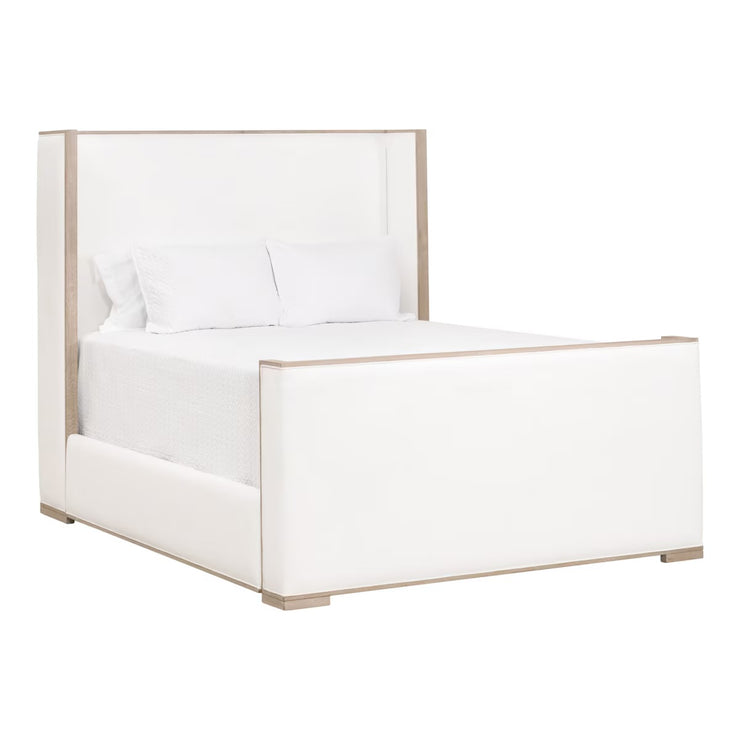 Essentials For Living Tailor Shelter Cal King Bed ~ LiveSmart Peyton-Pearl Performance Fabric Natural Gray Oak