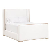 Essentials For Living Tailor Shelter Queen Bed ~ LiveSmart Peyton-Pearl Performance Fabric Natural Gray Oak
