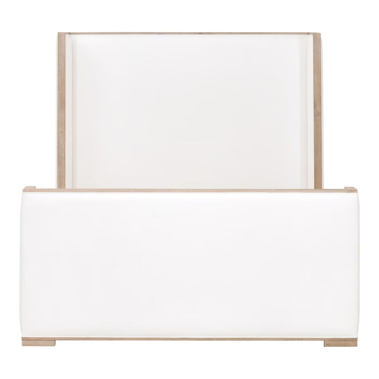 Essentials For Living Tailor Shelter Cal King Bed ~ LiveSmart Peyton-Pearl Performance Fabric Natural Gray Oak