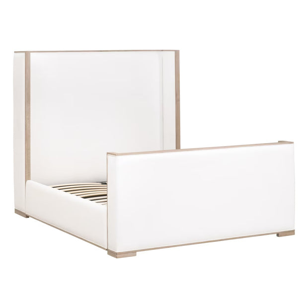 Essentials For Living Tailor Shelter Cal King Bed ~ LiveSmart Peyton-Pearl Performance Fabric Natural Gray Oak