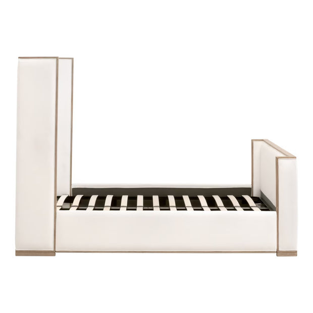 Essentials For Living Tailor Shelter Cal King Bed ~ LiveSmart Peyton-Pearl Performance Fabric Natural Gray Oak