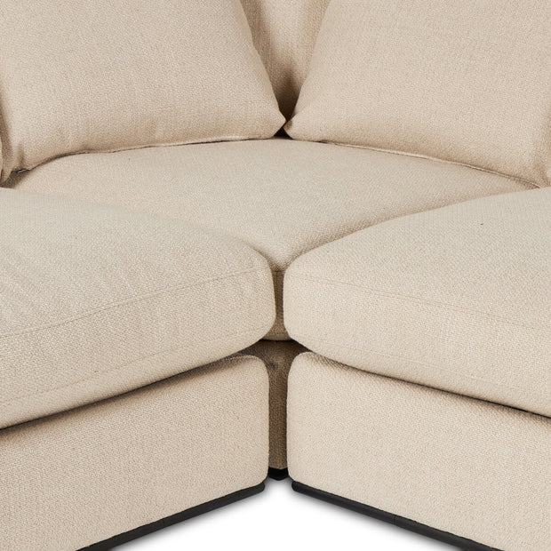 Four Hands Ralston 3 Piece Corner Sectional ~ Irving Flax Upholstered Performance Fabric