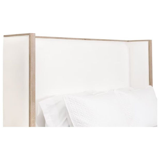 Essentials For Living Tailor Shelter Queen Bed ~ LiveSmart Peyton-Pearl Performance Fabric Natural Gray Oak