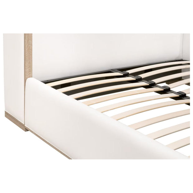 Essentials For Living Tailor Shelter Standard King Bed ~ LiveSmart Peyton-Pearl Performance Fabric Natural Gray Oak