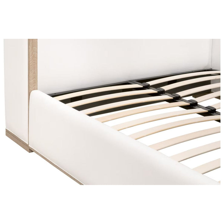 Essentials For Living Tailor Shelter Queen Bed ~ LiveSmart Peyton-Pearl Performance Fabric Natural Gray Oak