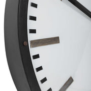 Uttermost Fleming White, Black and Antique Brass Modern Wall Clock