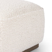 Four Hands Sinclair Square Ottoman 21” ~ Knoll Natural Cream Boucle Upholstered Performance Fabric