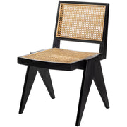Surya Hague Modern Set of 2 Rattan & Black Wood Dining Chairs