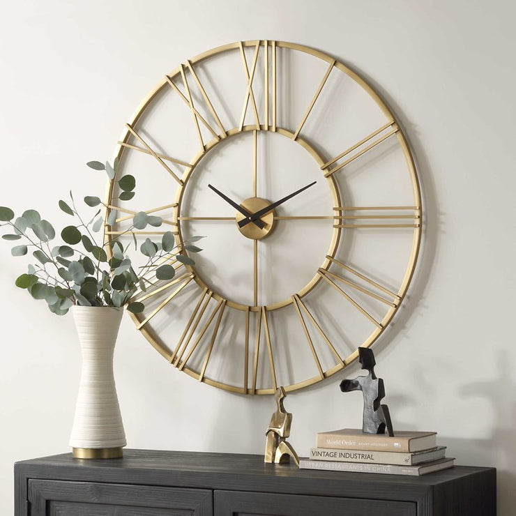Uttermost Keyann Brushed Brass Wall Clock