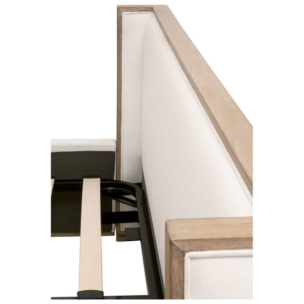 Essentials For Living Tailor Shelter Standard King Bed ~ LiveSmart Peyton-Pearl Performance Fabric Natural Gray Oak
