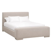 Essentials For Living Warren Standard King Bed ~ LiveSmart Gellar-Jute Performance Fabric With Natural Gray Oak
