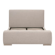 Essentials For Living Warren Queen Bed ~ LiveSmart Gellar-Jute Performance Fabric With Natural Gray Oak