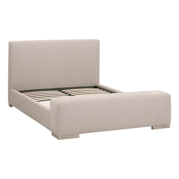 Essentials For Living Warren Cal King Bed ~ LiveSmart Gellar-Jute Performance Fabric With Natural Gray Oak