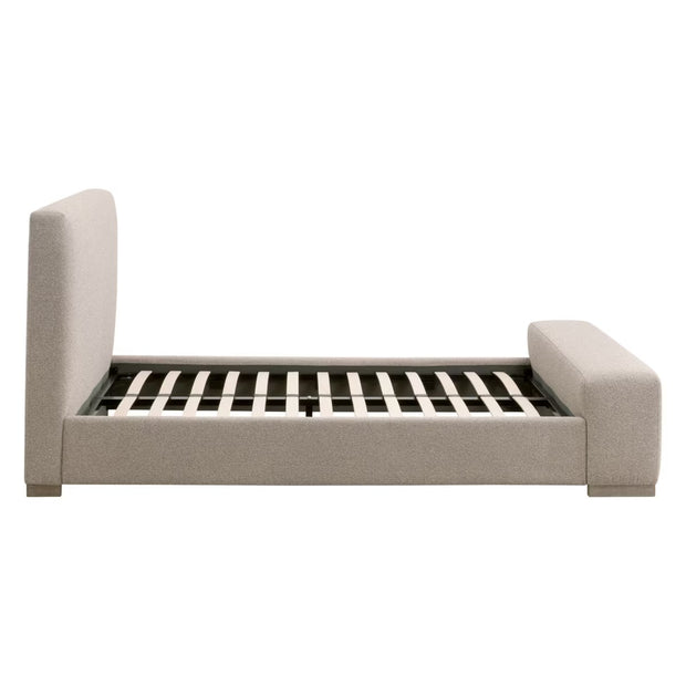 Essentials For Living Warren Standard King Bed ~ LiveSmart Gellar-Jute Performance Fabric With Natural Gray Oak