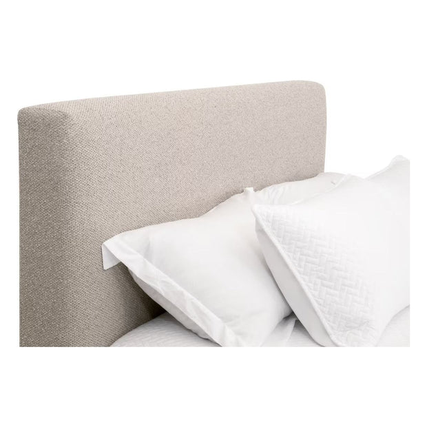Essentials For Living Warren Cal King Bed ~ LiveSmart Gellar-Jute Performance Fabric With Natural Gray Oak