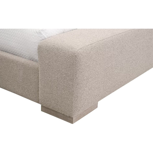 Essentials For Living Warren Standard King Bed ~ LiveSmart Gellar-Jute Performance Fabric With Natural Gray Oak