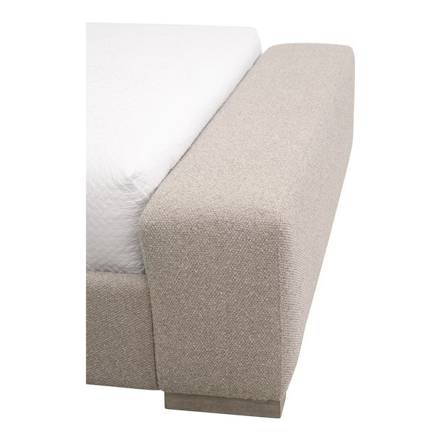 Essentials For Living Warren Standard King Bed ~ LiveSmart Gellar-Jute Performance Fabric With Natural Gray Oak