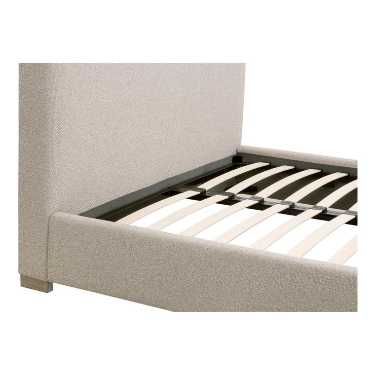 Essentials For Living Warren Cal King Bed ~ LiveSmart Gellar-Jute Performance Fabric With Natural Gray Oak