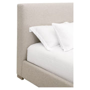 Essentials For Living Warren Queen Bed ~ LiveSmart Gellar-Jute Performance Fabric With Natural Gray Oak