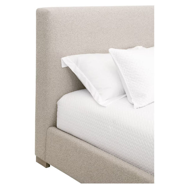 Essentials For Living Warren Standard King Bed ~ LiveSmart Gellar-Jute Performance Fabric With Natural Gray Oak