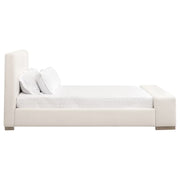 Essentials For Living Warren Queen Bed ~ LiveSmart Boucle-Snow Performance Fabric With Natural Gray Oak