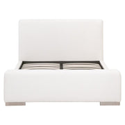 Essentials For Living Warren Cal King Bed ~ LiveSmart Boucle-Snow  Performance Fabric With Natural Gray Oak