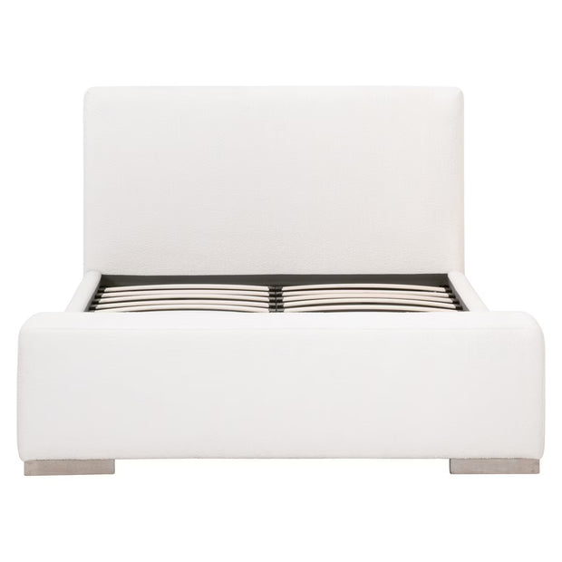 Essentials For Living Warren Queen Bed ~ LiveSmart Boucle-Snow Performance Fabric With Natural Gray Oak