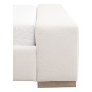 Essentials For Living Warren Cal King Bed ~ LiveSmart Boucle-Snow  Performance Fabric With Natural Gray Oak