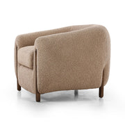 Four Hands Lyla Barrel Chair ~ Sheepskin Camel Upholstered Fabric