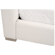 Essentials For Living Warren Standard King Bed ~ LiveSmart Boucle-Snow Performance Fabric With Natural Gray Oak