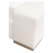 Essentials For Living Warren Standard King Bed ~ LiveSmart Boucle-Snow Performance Fabric With Natural Gray Oak