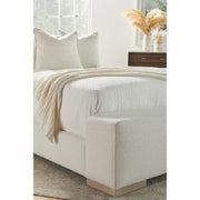 Essentials For Living Warren Queen Bed ~ LiveSmart Boucle-Snow Performance Fabric With Natural Gray Oak