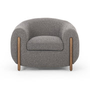 Four Hands Lyla Barrel Chair ~ Capri Ebony Upholstered Performance Fabric