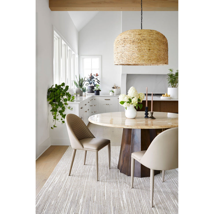 Surya Linus Modern Organic Marble Top With Dark Mango Wood 60” Round Dining Table